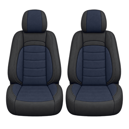 Black & Midnight Blue Basic custom seat covers, fronts