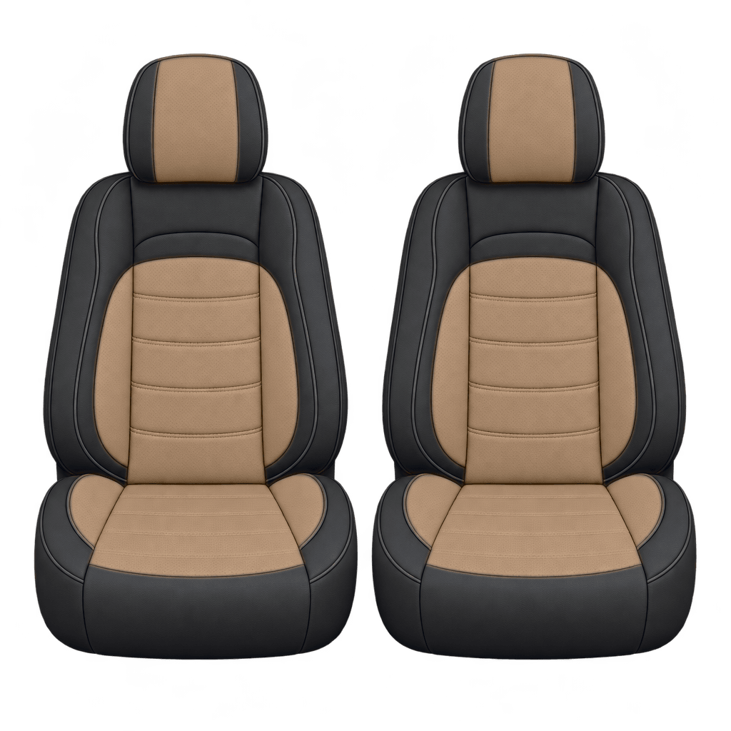Black & Peanut Butter Basic custom seat covers, fronts