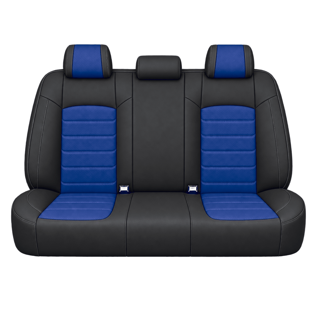 Black & Royal Blue Basic custom seat covers, backs