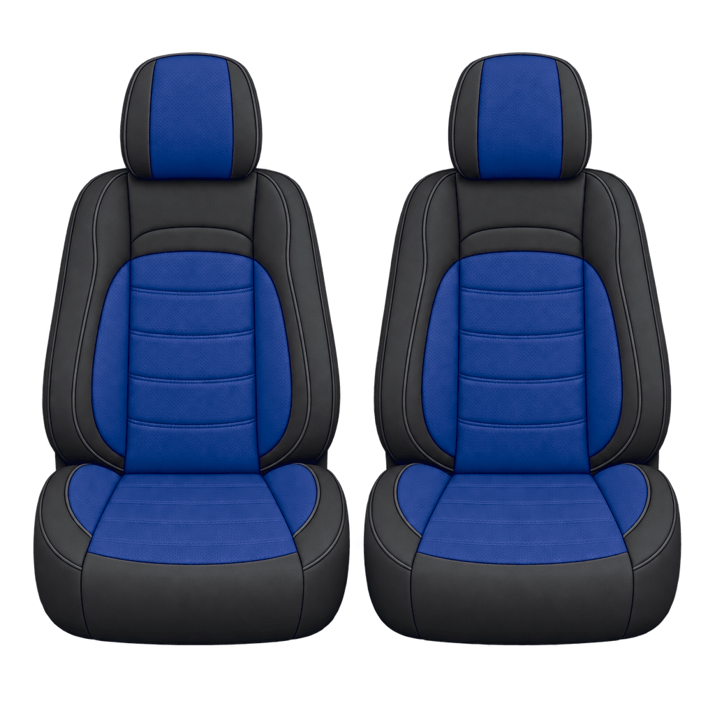 Black & Royal Blue Basic custom seat covers, fronts