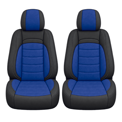 Black & Royal Blue Basic custom seat covers, fronts