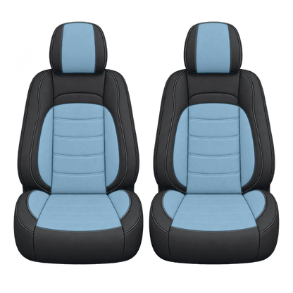 Black & Sky Blue Basic custom seat covers, fronts
