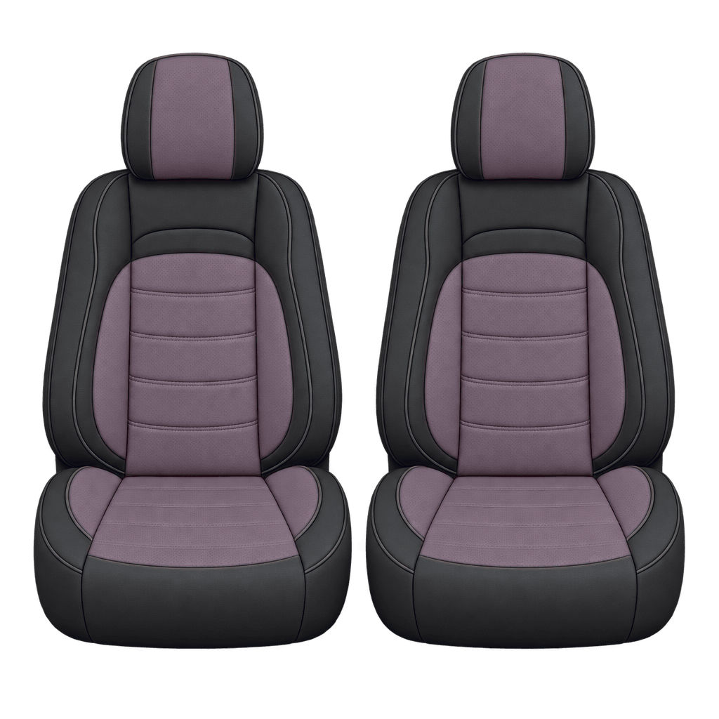 Black & Soft Plum Basic custom seat covers, fronts