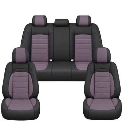 Black & Soft Plum Basic custom seat covers, full set