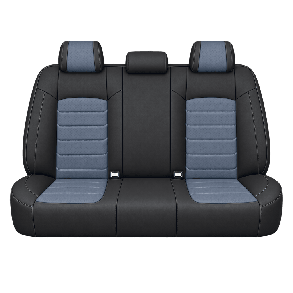 Black & Steel Blue Basic custom seat covers, backs