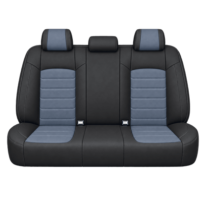 Black & Steel Blue Basic custom seat covers, backs