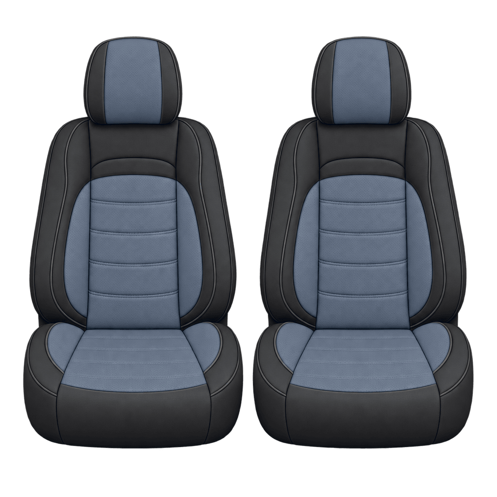 Black & Steel Blue Basic custom seat covers, fronts