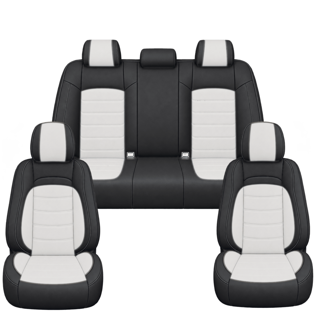 Black & White Basic custom seat covers, full set