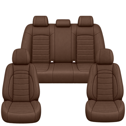 Dark Saddle Brown Basic custom seat covers, full set