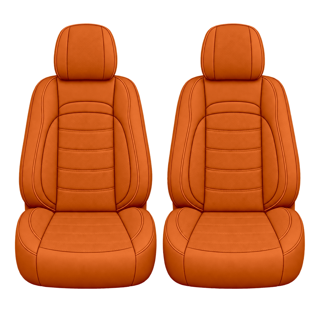 Orange Basic custom seat covers, fronts