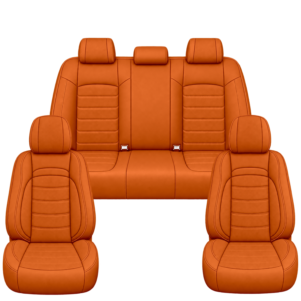 Orange Basic custom seat covers, full set