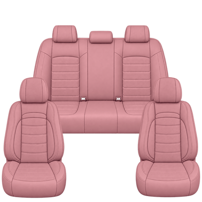 Pink Basic custom seat covers, full set