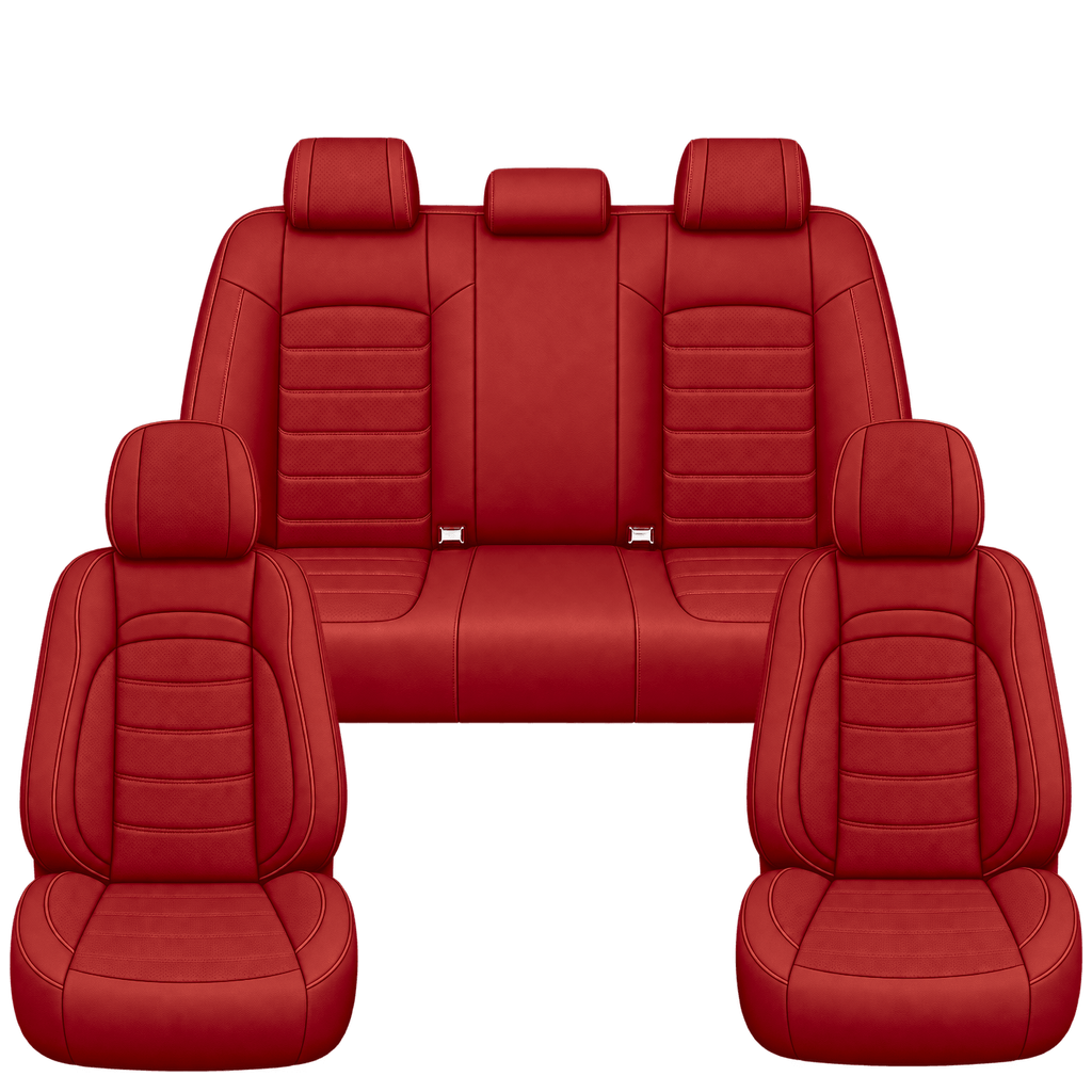 Red Basic custom seat covers, full set