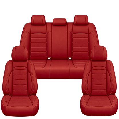 Red Basic custom seat covers, full set