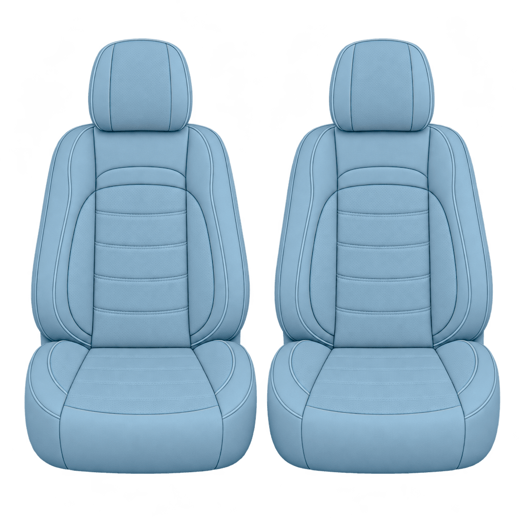 Sky Blue Basic custom seat covers, fronts