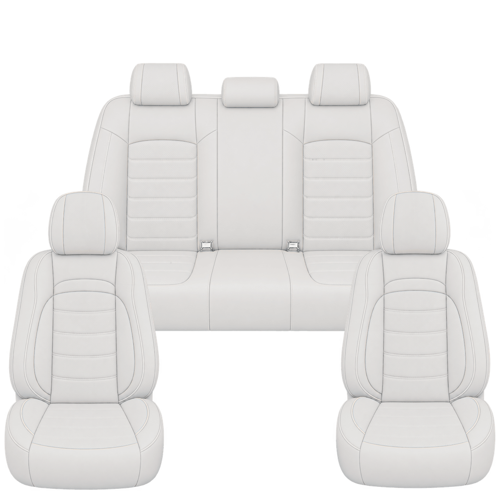 White Basic custom seat covers, full set