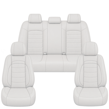 White Basic custom seat covers, full set