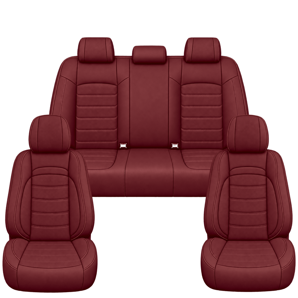 Wine Red Basic custom seat covers, full set