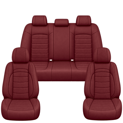 Wine Red Basic custom seat covers, full set