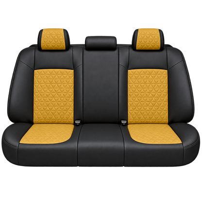 Black & Golden Yellow Diamond custom seat covers, backs