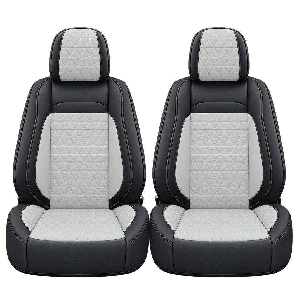 Black & Light Grey Diamond custom seat covers, fronts
