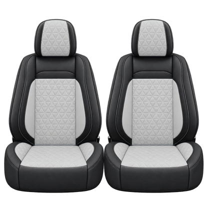 Black & Light Grey Diamond custom seat covers, fronts