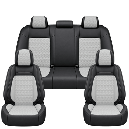 Black & Light Grey Diamond custom seat covers, full set