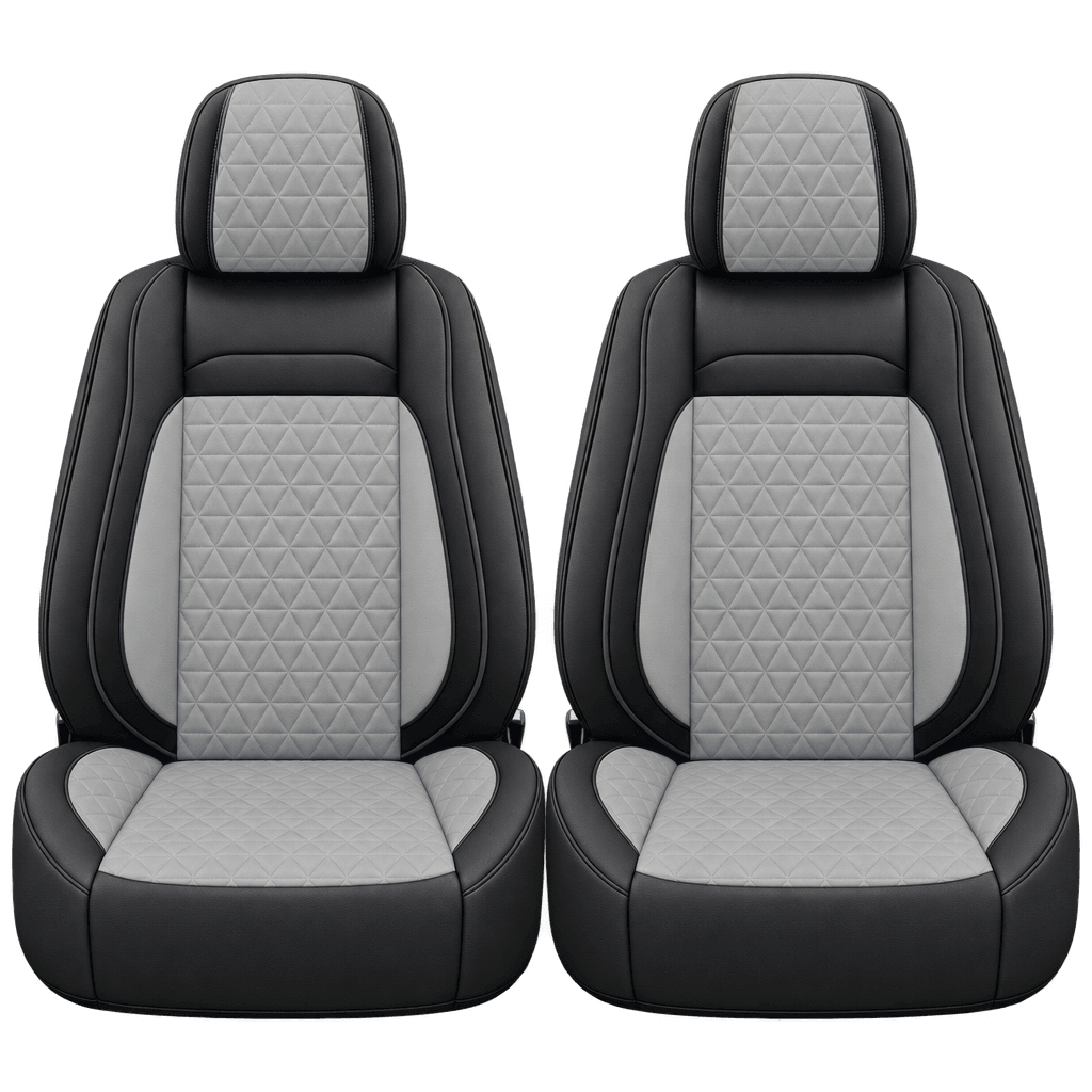 Black & Mid Grey Diamond custom seat covers, fronts