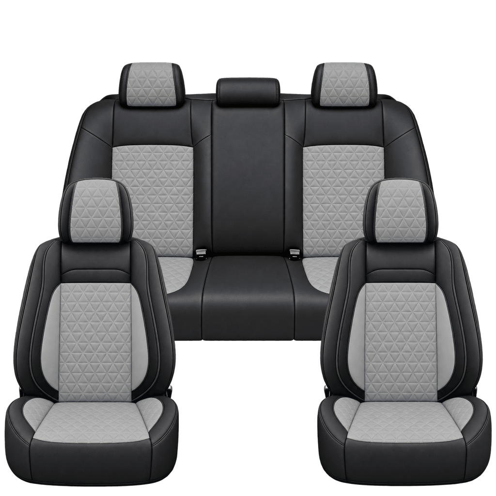 Black & Mid Grey Diamond custom seat covers, full set