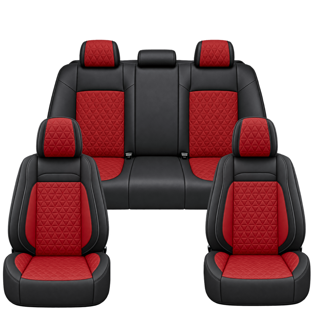 Black & Red Diamond custom seat covers, full set