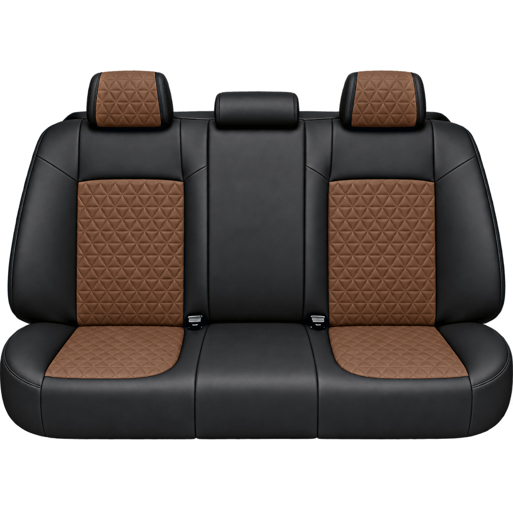 Black & Saddle Brown Diamond custom seat covers, backs