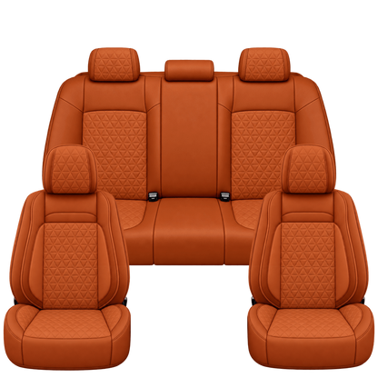 Dark Orange Diamond custom seat covers, full set