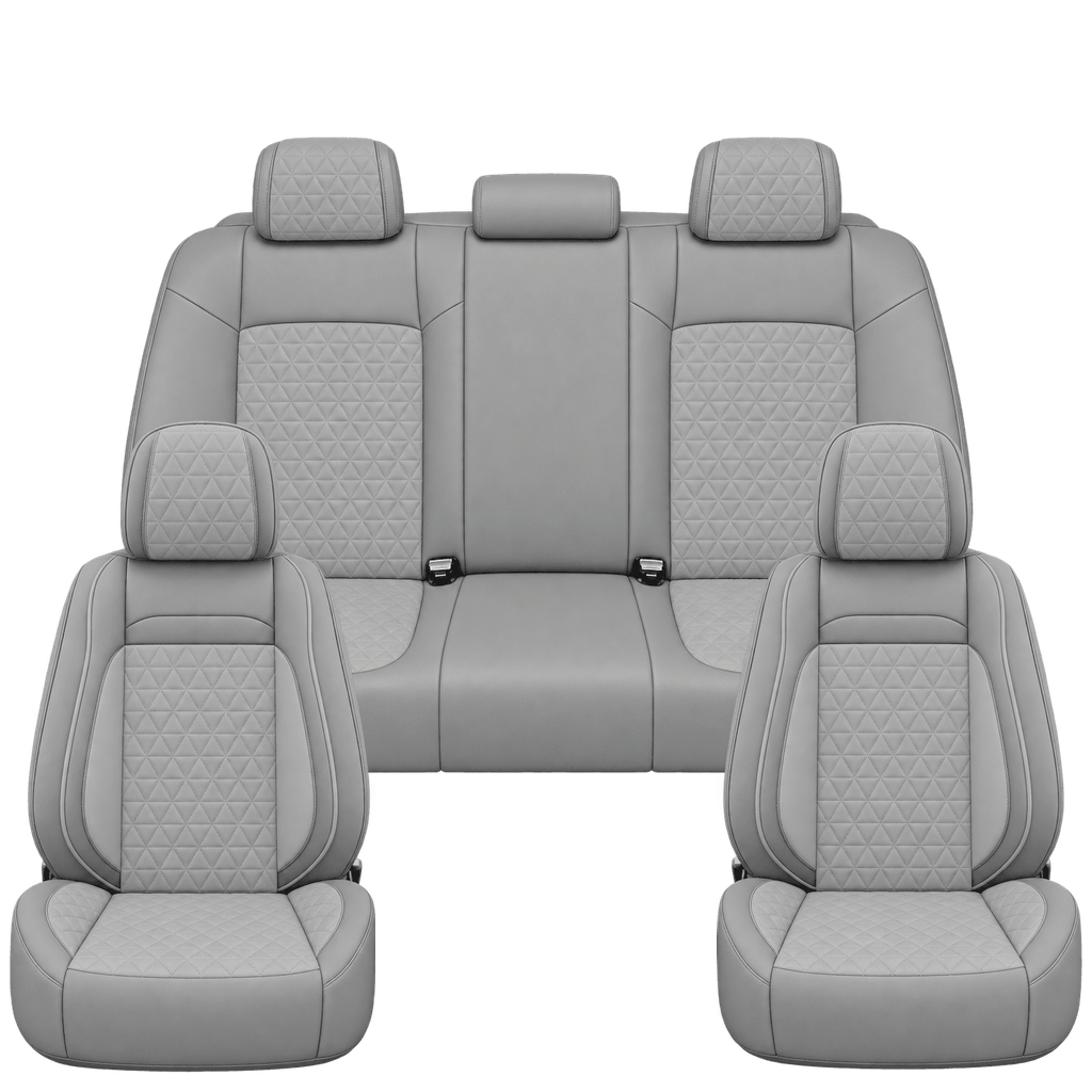 Mid Grey Diamond custom seat covers, full set