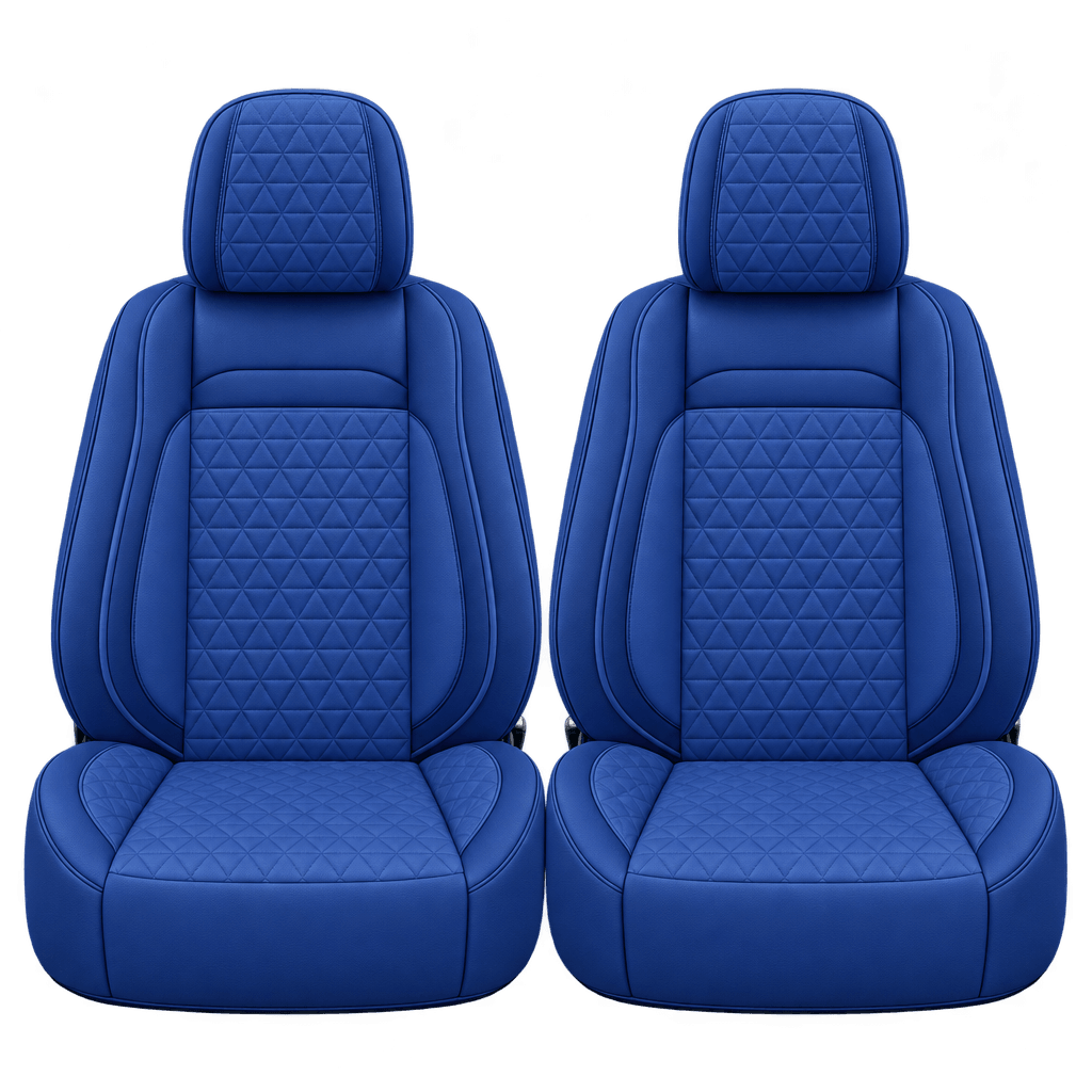 Royal Blue Diamond custom seat covers, fronts