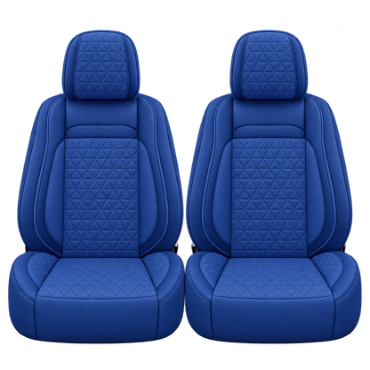 Royal Blue Diamond custom seat covers, fronts